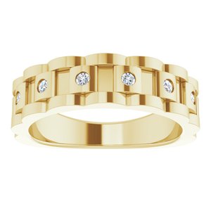 18K Yellow 2 mm Round Chain Link Ring Mounting – image 5