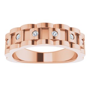 18K Rose 2 mm Round Chain Link Ring Mounting – image 5