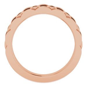 18K Rose 2 mm Round Chain Link Ring Mounting – image 4
