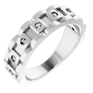 18K White 2 mm Round Chain Link Ring Mounting – image 2