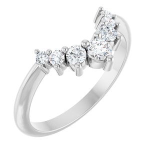Platinum 1/3 CTW Natural Diamond Contour Band