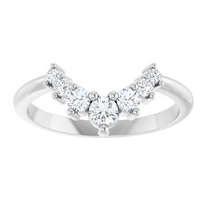 Platinum 1/3 CTW Natural Diamond Contour Band