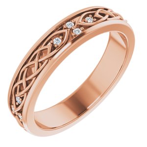 14K Rose .06 CTW Natural Diamond Eternity Band Size 7