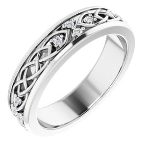 Platinum .06 CTW Natural Diamond Eternity Band Size 4.5