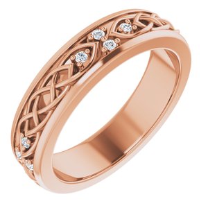 14K Rose .06 CTW Natural Diamond Eternity Band Size 4