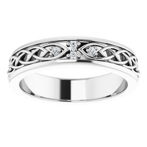14K White .06 CTW Natural Diamond Eternity Band Size 5