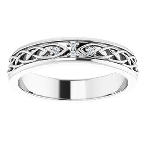 14K White .06 CTW Natural Diamond Eternity Band Size 7.5