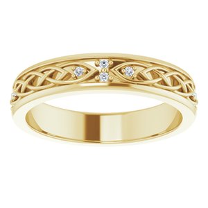 14K Yellow .06 CTW Natural Diamond Eternity Band Size 7.5