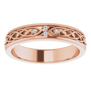 14K Rose .06 CTW Natural Diamond Eternity Band Size 7.5