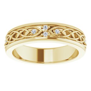 14K Yellow .06 CTW Natural Diamond Eternity Band Size 4