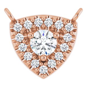 14K Rose Gold 3 mm Round 1/6 CTW Natural Diamond Necklace Center