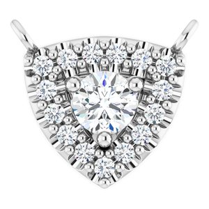 14K White Gold 3 mm Round 1/6 CTW Natural Diamond Necklace Center