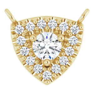 14K Yellow Gold 3 mm Round 1/6 CTW Natural Diamond Necklace Center