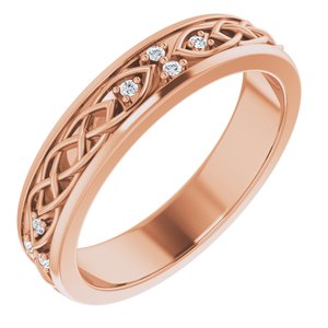 14K Rose .06 CTW Natural Diamond Eternity Band Size 6.5