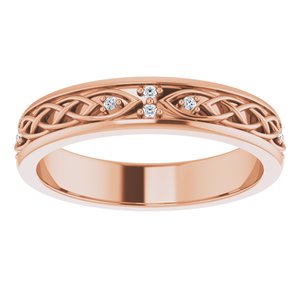 14K Rose .06 CTW Natural Diamond Eternity Band Size 8
