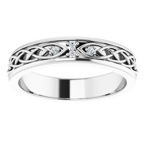 14K White .06 CTW Natural Diamond Eternity Band Size 6.5