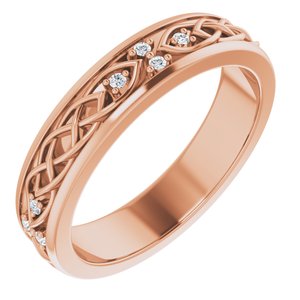 14K Rose .06 CTW Natural Diamond Eternity Band Size 6