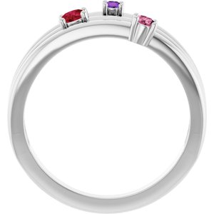 14K White Gold Natural Multi-Gemstone Negative Space Ring