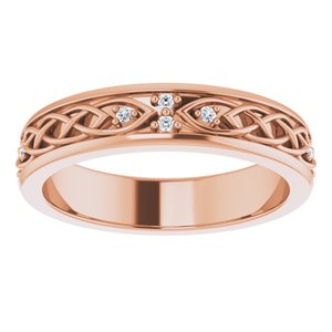 14K Rose .06 CTW Natural Diamond Eternity Band Size 6