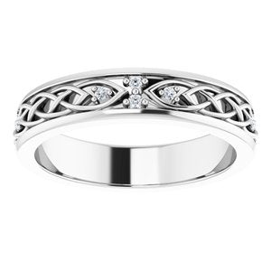 14K White .06 CTW Natural Diamond Eternity Band Size 6