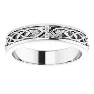 14K White .06 CTW Natural Diamond Eternity Band Size 5.5