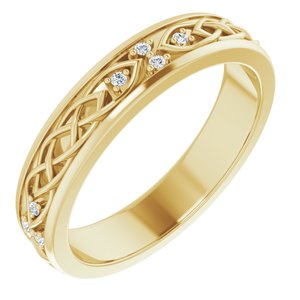 14K Yellow .06 CTW Natural Diamond Eternity Band Size 7.5
