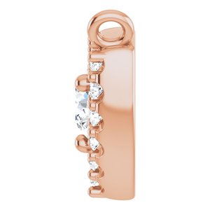 14K Rose Gold 3 mm Round 1/6 CTW Natural Diamond Necklace Center