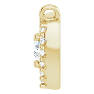 14K Yellow Gold 3 mm Round 1/6 CTW Natural Diamond Necklace Center
