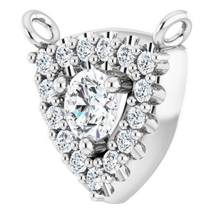 14K White Gold 3 mm Round 1/6 CTW Natural Diamond Necklace Center