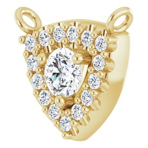 14K Yellow Gold 3 mm Round 1/6 CTW Natural Diamond Necklace Center