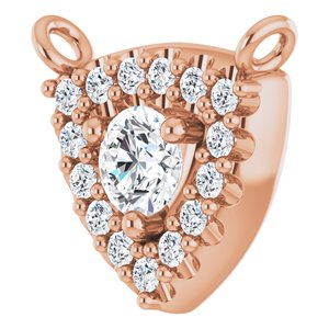 14K Rose Gold 3 mm Round 1/6 CTW Natural Diamond Necklace Center