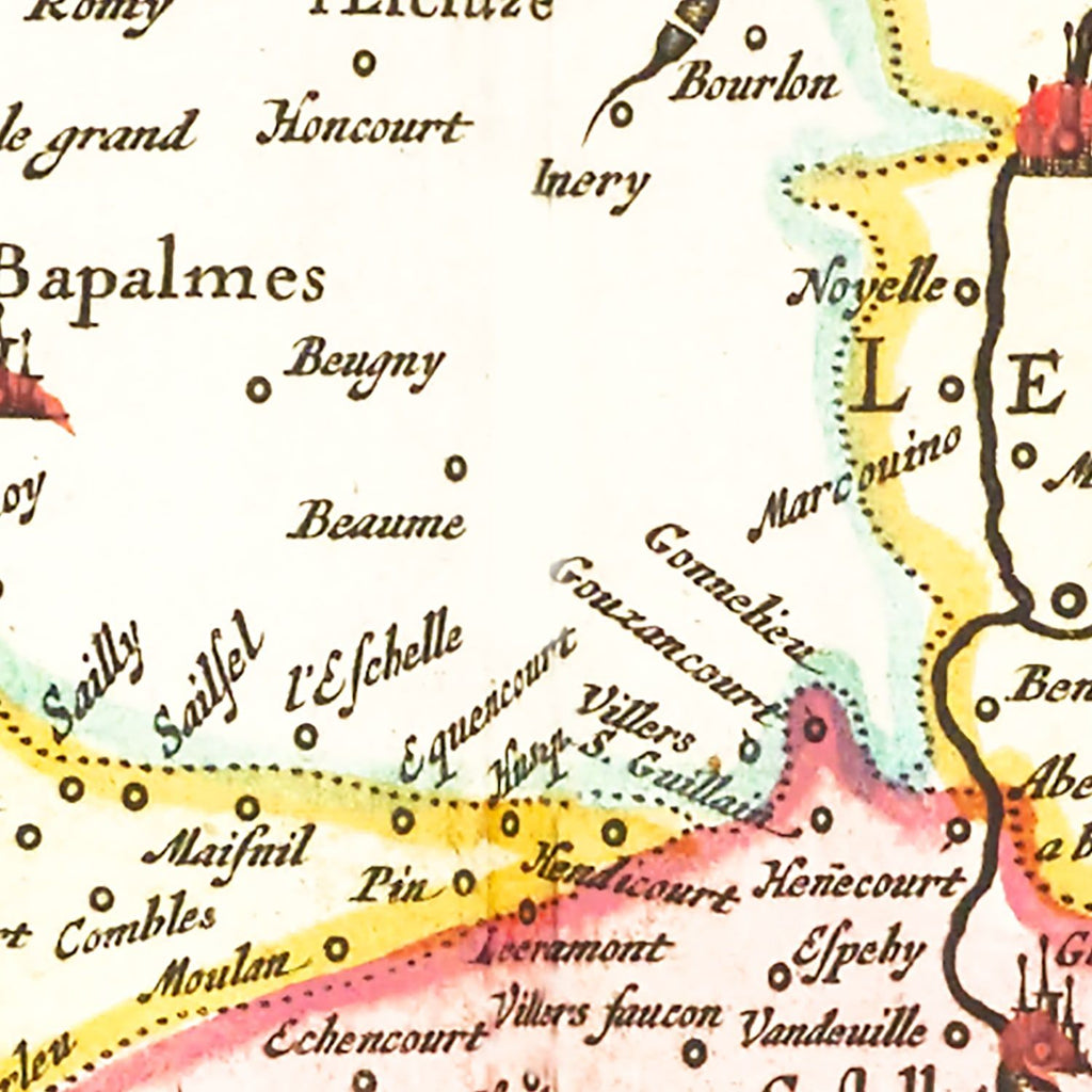 Vintage Map of Picardy, France 1665