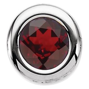 14K White Gold 4 mm Imitation Mozambique Garnet Pendant