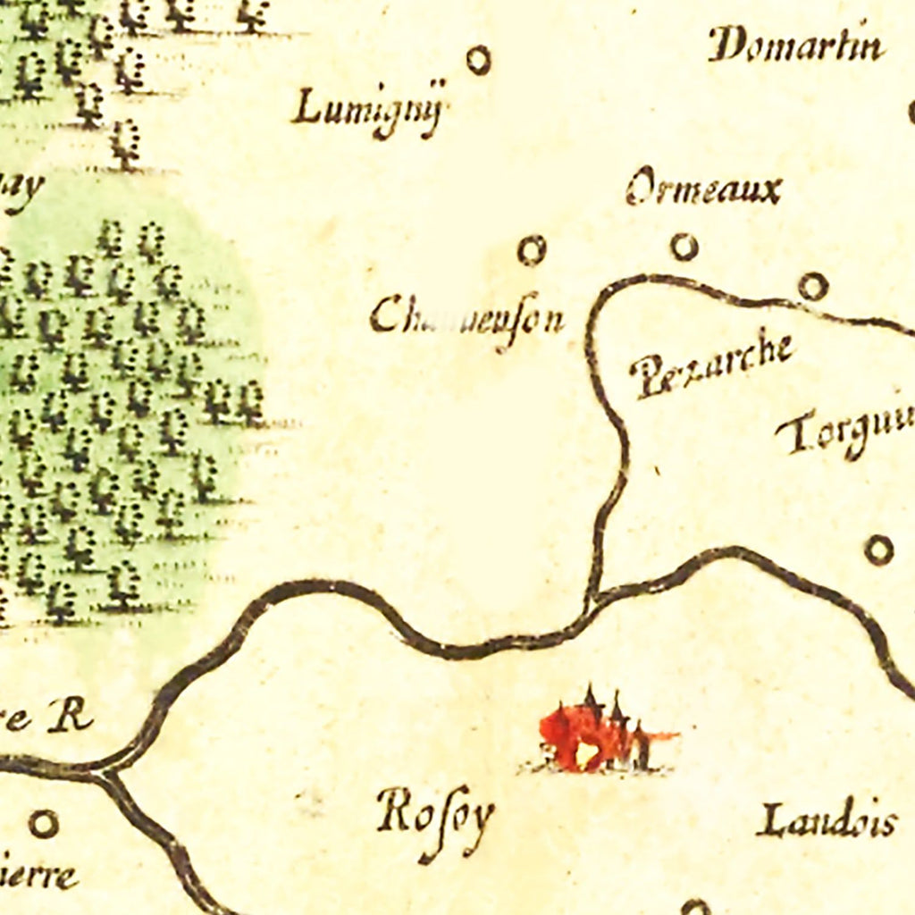 Vintage Map of Brie, France 1665