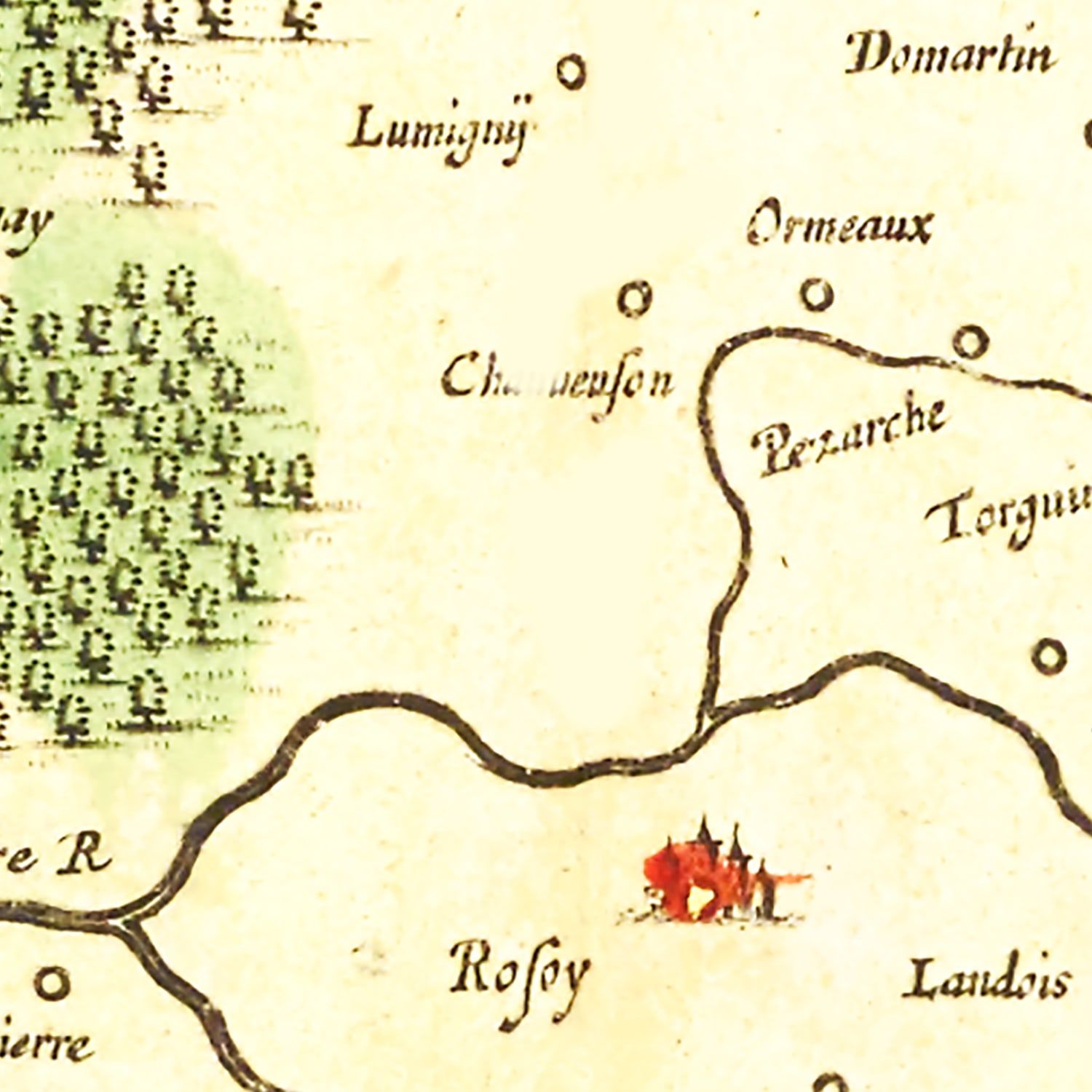 Vintage Map of Brie, France 1665