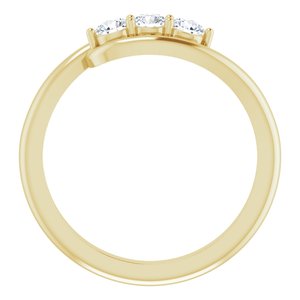 14K Yellow Gold 1/4 CTW Natural Diamond Three-Stone Bypass Ring