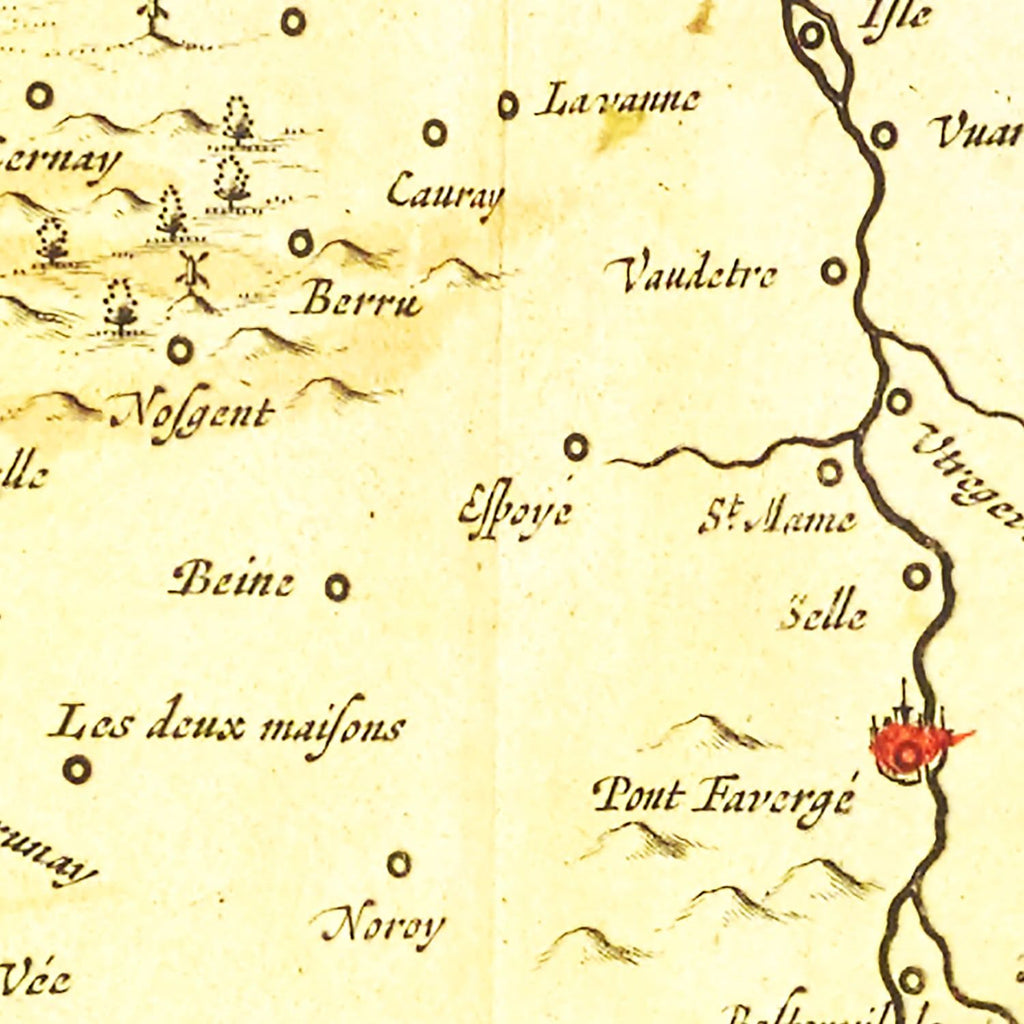 Vintage Map of Champagne Region of France, 1665