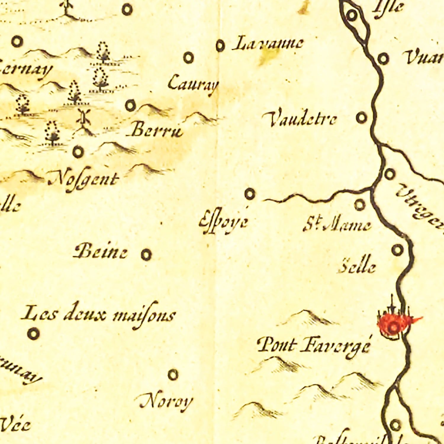 Vintage Map of Champagne Region of France, 1665