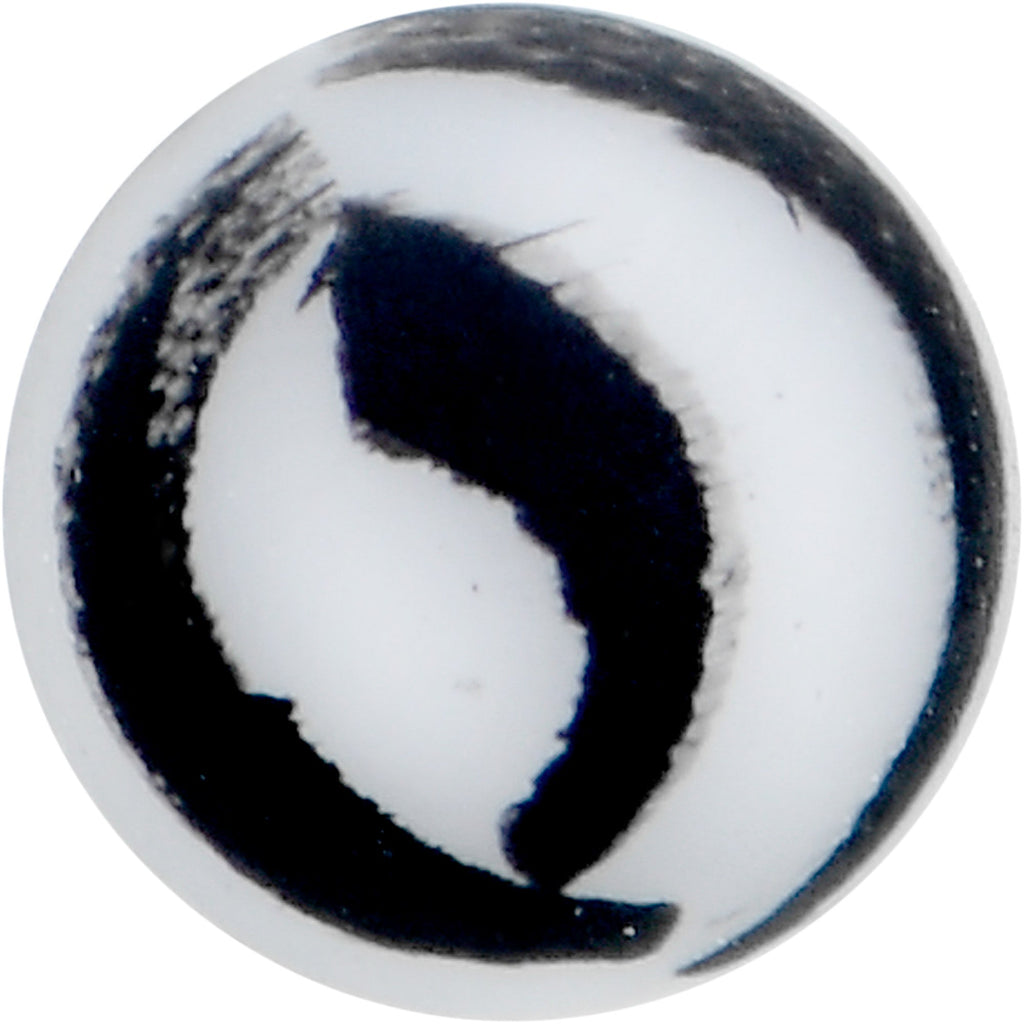 16G 5/16 Matte White Zebra Stripe Labret Monroe Tragus