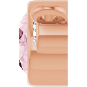 14K Rose Natural Pink Morganite & 1/8 CTW Natural Diamond Bezel-Set Necklace Center