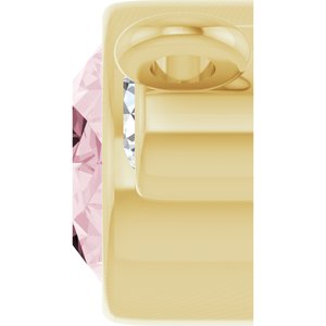 14K Yellow Gold Natural Pink Morganite & 1/8 CTW Natural Diamond Bezel-Set Necklace Center