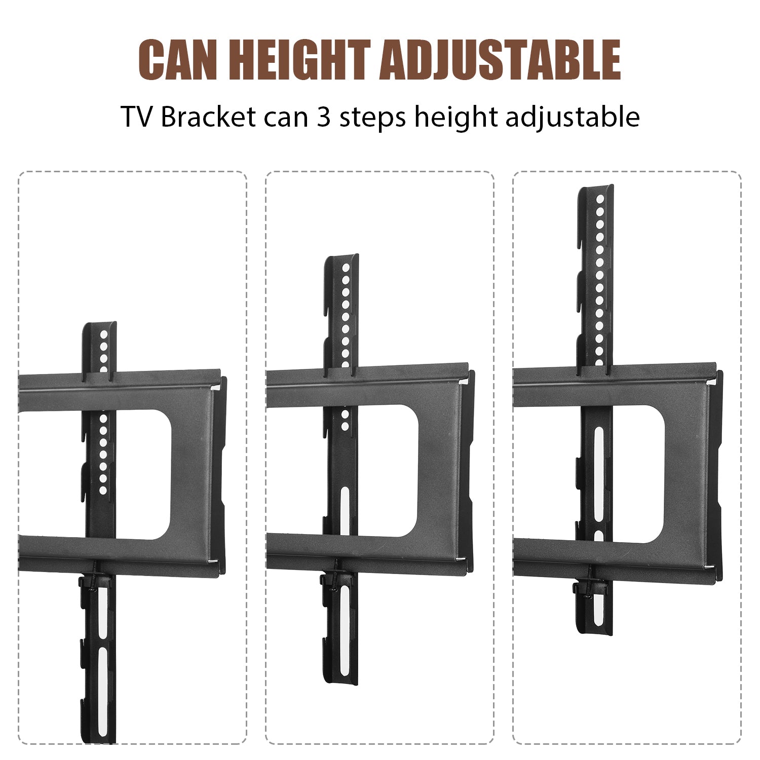 Wooden Storage TV Stand Black Tempered Glass Height Adjustable Universal Swivel Entertainment Center With Mount TV Stand,black