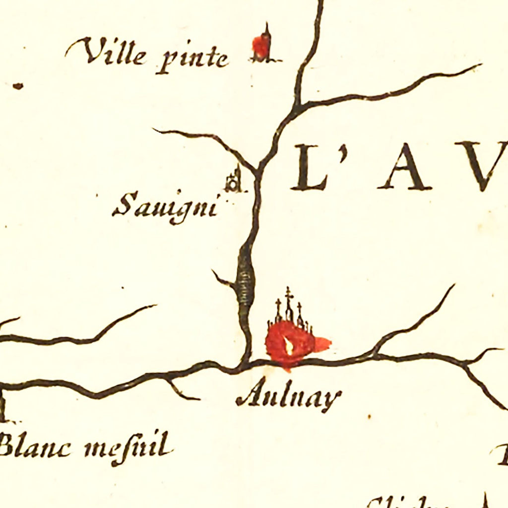 Vintage Map of Paris, France 1665