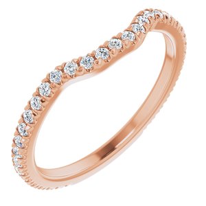 14K Rose 1/3 CTW Natural Diamond French-Set Matching Band