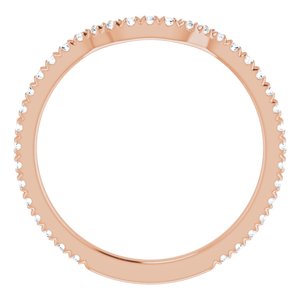 14K Rose 1/3 CTW Natural Diamond French-Set Matching Band