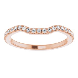 14K Rose 1/3 CTW Natural Diamond French-Set Matching Band