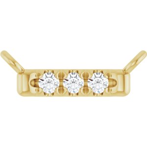 14K Yellow Gold .03 CTW Natural Diamond French-Set Bar Necklace Center