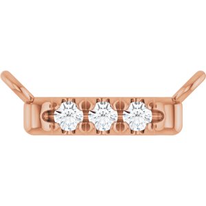 14K Rose Gold .03 CTW Natural Diamond French-Set Bar Necklace Center