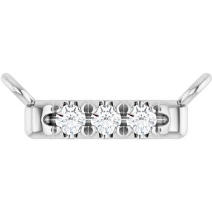 14K White Gold .03 CTW Natural Diamond French-Set Bar Necklace Center