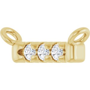 14K Yellow Gold .03 CTW Natural Diamond French-Set Bar Necklace Center